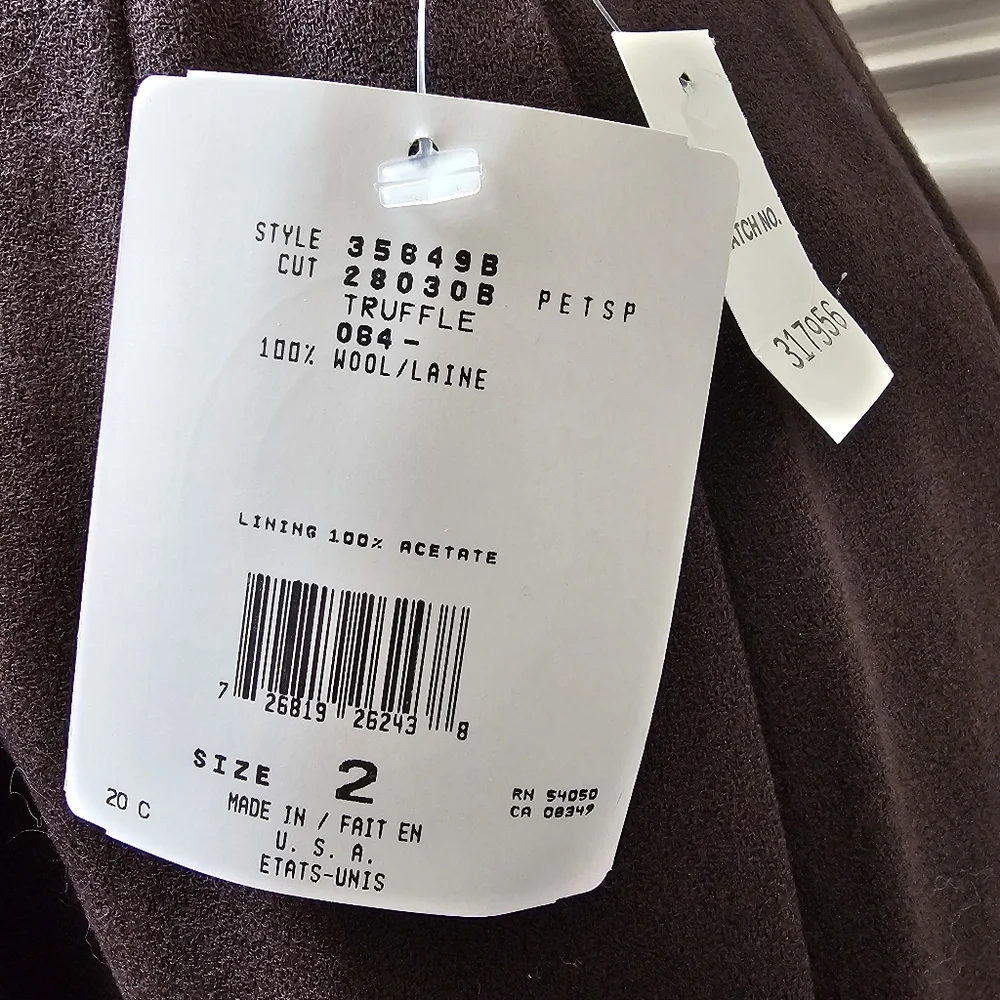 NWT Vintage Christian Dior **RARE** Military Style Women's Skirt Suit Truffle